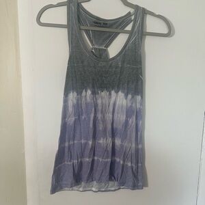 Hang Ten Women's Gray and Purple Tie-Dye Tank Top